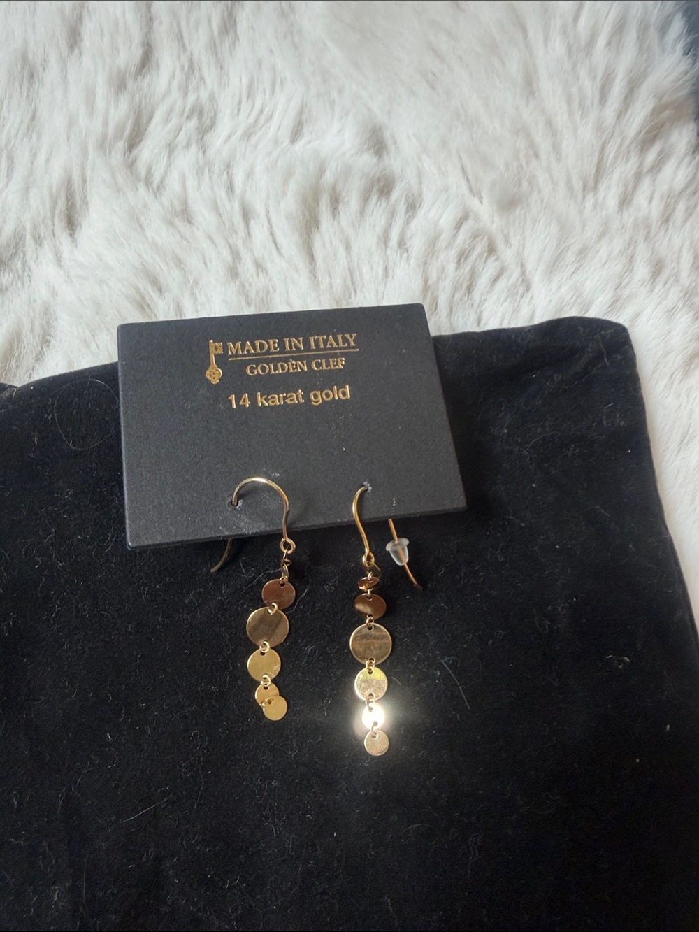 14K Gold Dangle Disc Earrings - Gold